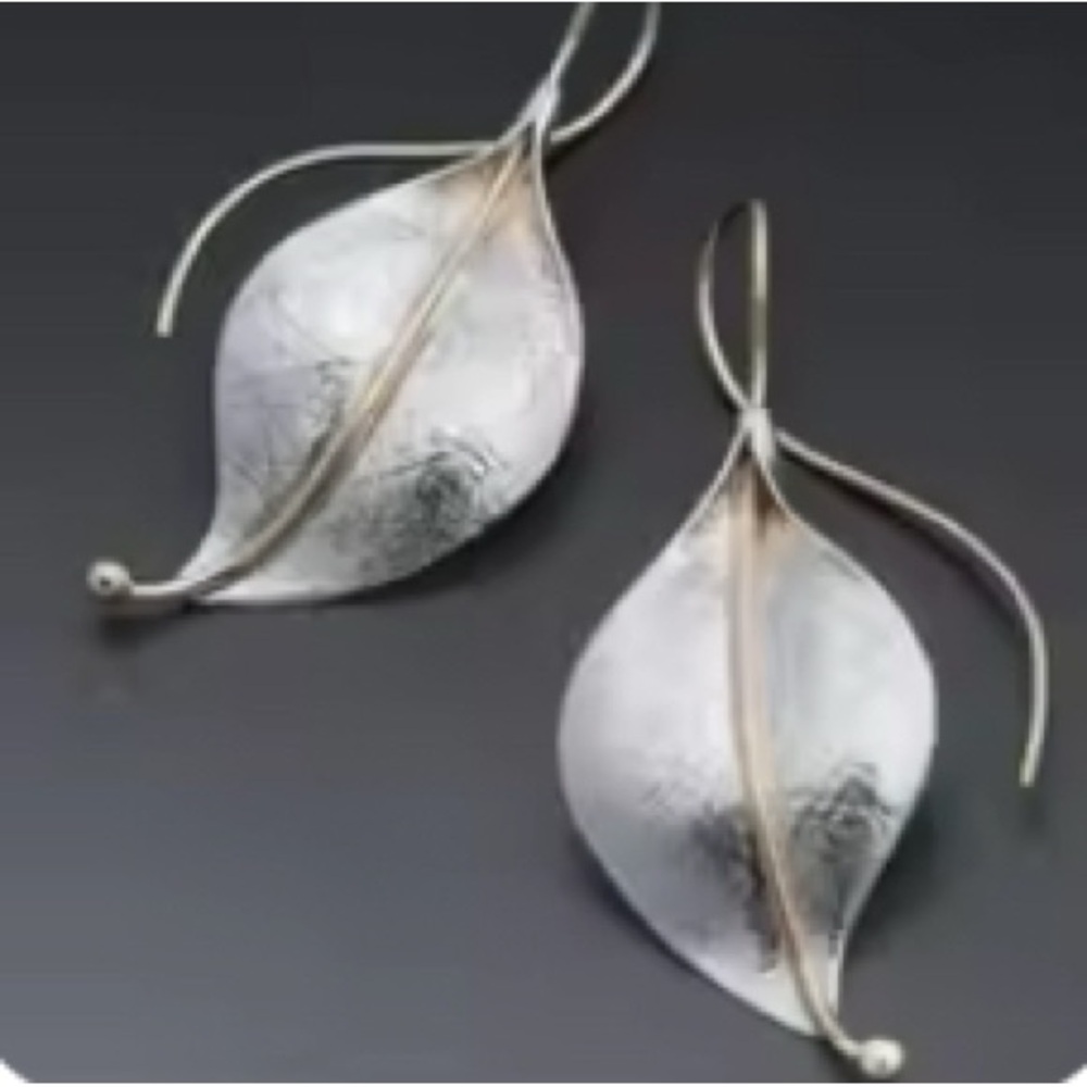 Elegant Silver Leaf Earrings